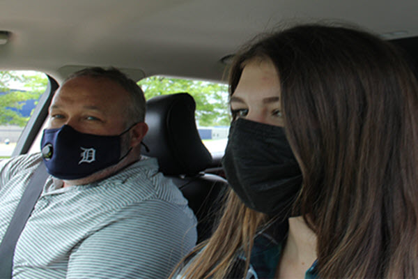 Student in a car